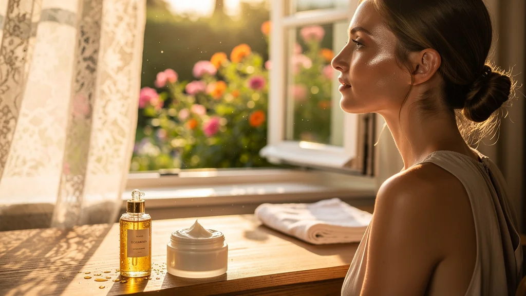 Pourquoi je préfère une huile précieuse à une crème riche en été, image naturelle et lumineuse