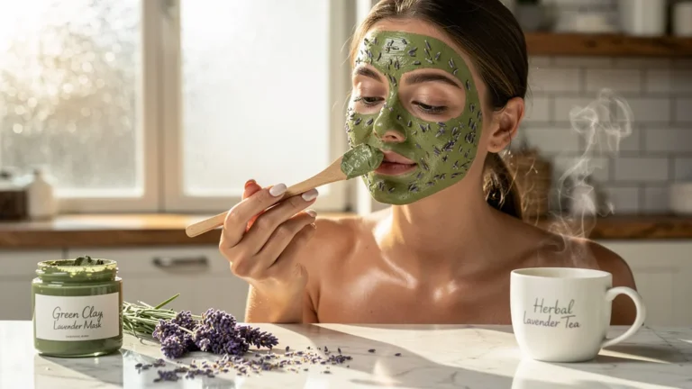 Test d'un masque argile verte à la lavande pendant trois semaines sur une peau radieuse