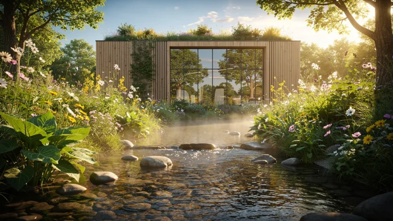 Paysage naturel hyper-réaliste reflétant l’engagement écologique du Groupe Rocher en 2024